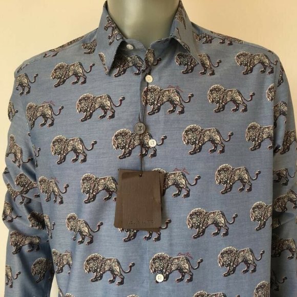 New Authentic Men Louis Vuitton Chapman Lion Shirt - Picture 3 of 10